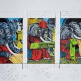 Three Versions of a Jesuit Elephant Deep in Thought and Productivity.