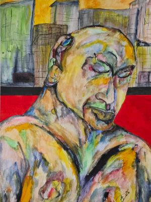 Discontented by those who are exploiting his country. © 2026, By Duane Kirby Jensen 9 x 12 watercolor, ink, and pen on watercol Discontented by those who are exploiting his country. © 2026, By Duane Kirby Jensen 9 x 12 watercolor, ink, and pen on watercol