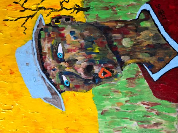 Whistling while wandering  © 2025, By Duane Kirby Jensen  11 x 14. Acrylic on board 