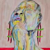 With a slow exhale, she releases months of tension.