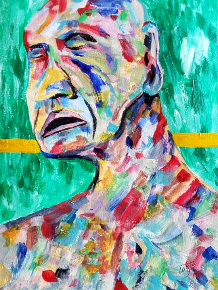 The agony without the ecstasy. © 2022 By Duane Kirby Jensen, 9 x 12 acrylicl on watercolor paper