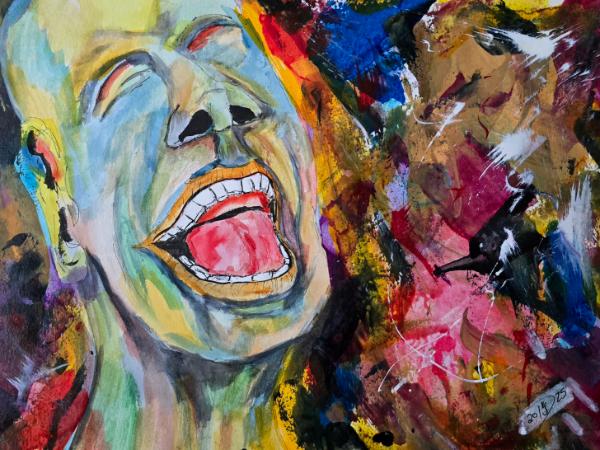 Laughing at the madness of the world. 