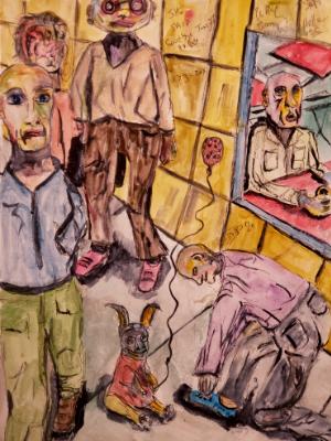 It was one of those days when everyone felt discarded and numb that they don't see the small alien sitting on the sidewalk... It was one of those days when everyone felt discarded and numb that they don't see the small alien sitting on the sidewalk...