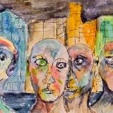 Wandering along the outskirts as their city burns. 