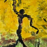 When one's shadow dances free. 