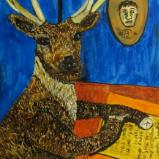 The Red-tailed Buck Pens His Newest Safari Club Poem While Dreaming of His Next Kill. 