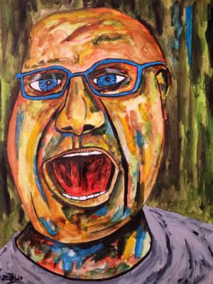 Artist self portrait... clowning around. Artist self portrait... clowning around.