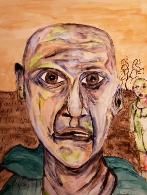 She watches as her father goes silently mad. She watches as her father goes silently mad.
