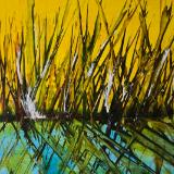 Within the marsh, hidden frogs sing the sun up. 