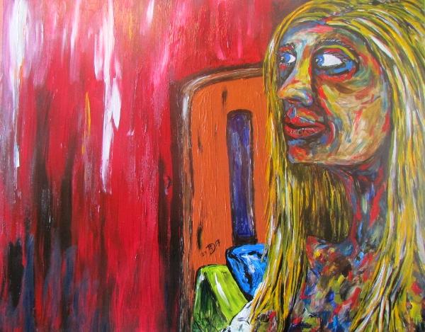 She watched her lover walk out the door – knowing she would never be back. © 2013 By Duane Kirby Jensen 16 x 20” Acrylic on Arti